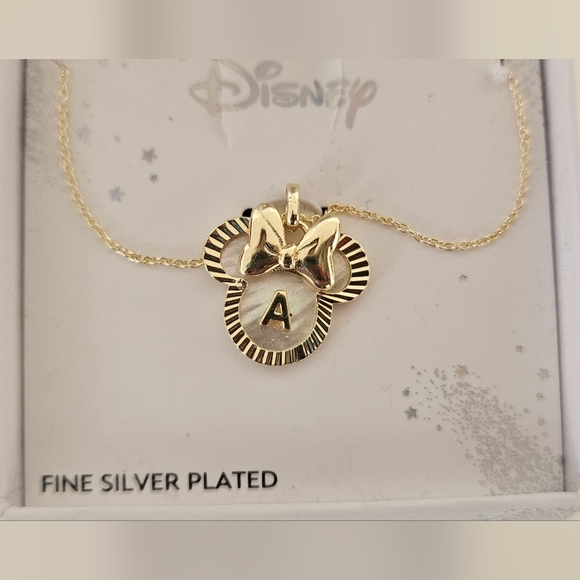 Disney Silver Plated Necklace with Initial A - Picture 4 of 7